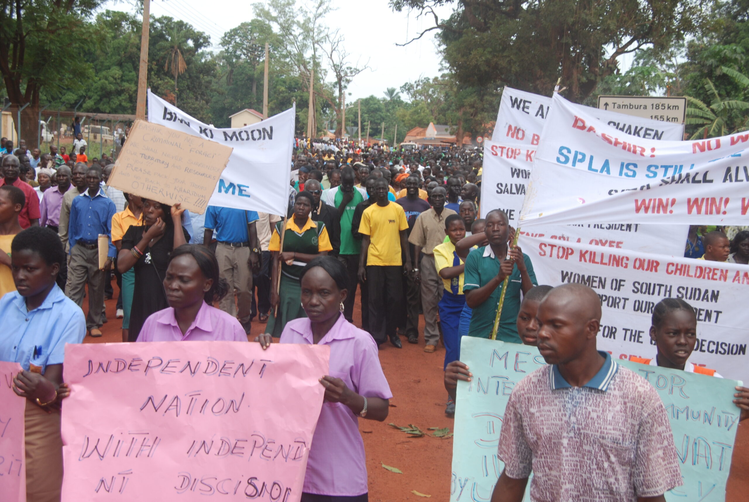 Protestors in Yambio, Western Equatoria State, South Sudan. (Photo: Mbugo Phillip William)