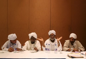FILE - NCF leaders including Al-Mahdi and Al-Turabi