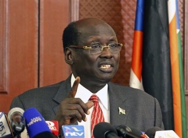 South Sudan Minister of Information, Barnaba Marial Benjamin  (AP)