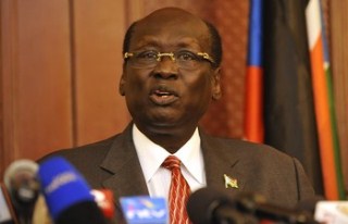 South Sudanese Information Minister Barnaba Marial Benjamin 2 April 2 2012 (Getty)
