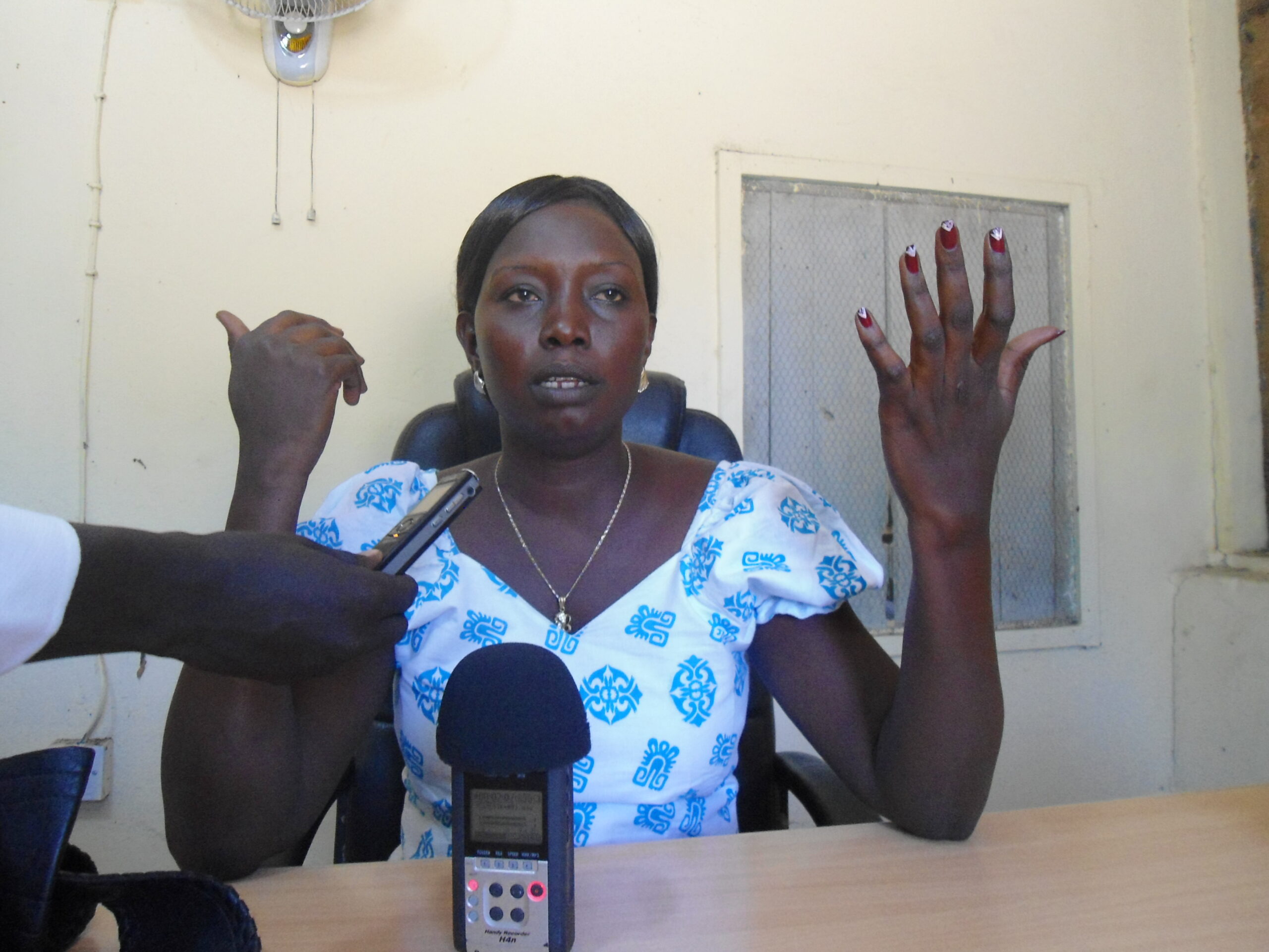 Joyce James Konyi, the former chairperson of the South Sudan United Democratic Front (UDF) in the Jonglei State Assembly speaking in her office in Bor, 17 April 2012 (ST)