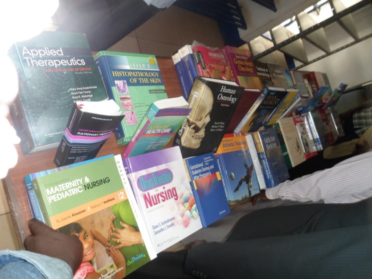 Some of the books World Health Organization donated to Juba University College of Medicine, June 29, 2012 (ST)