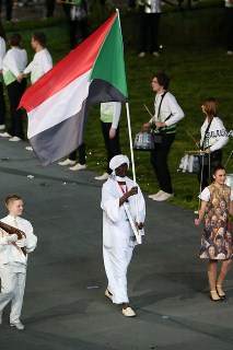 Ismail Ahmed Ismail during the London Olympic opening ceremony, June 27, 2012 (Getty)