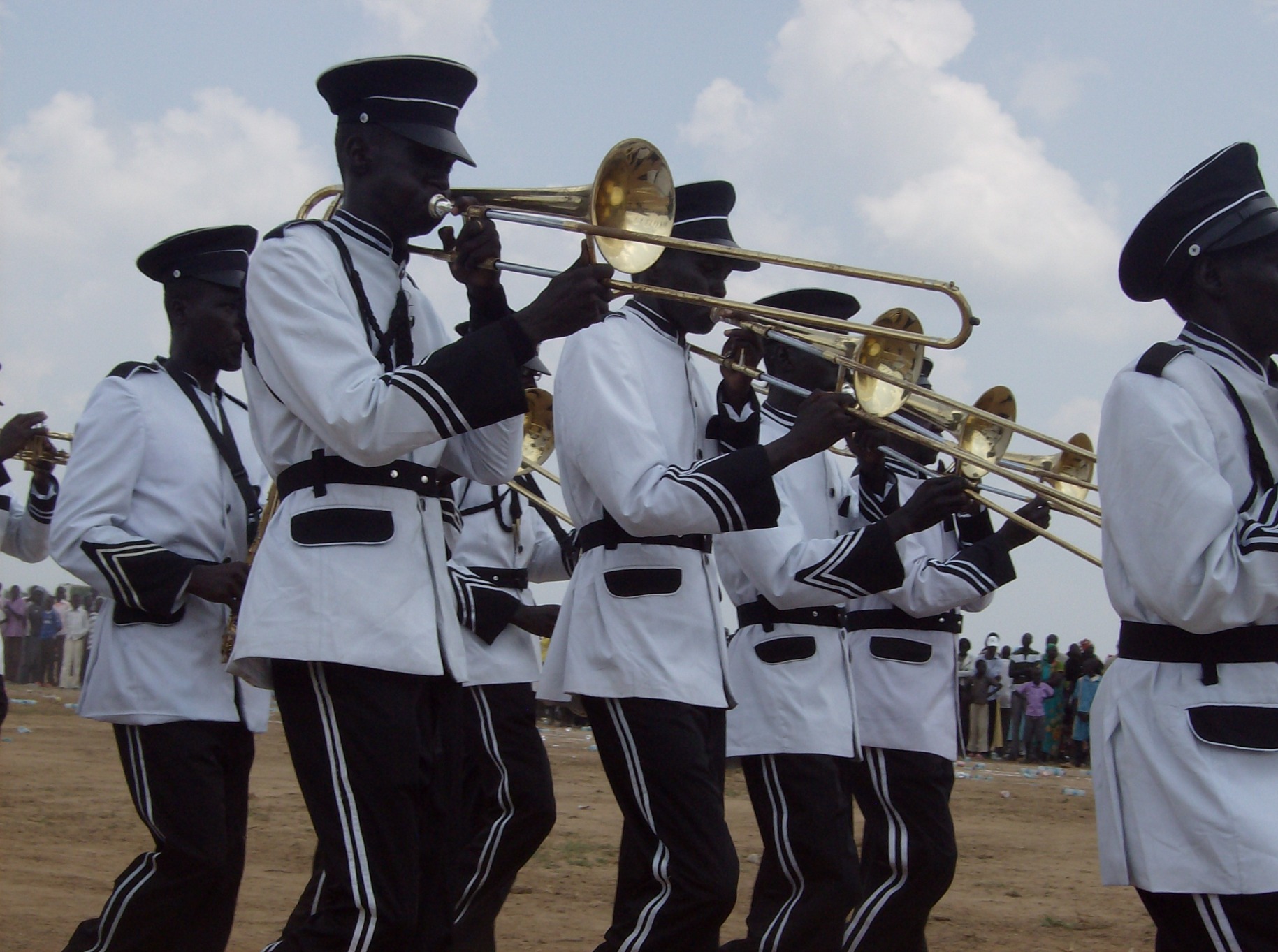 A Jonglei band celebrate South Sudan's first independence anniversary in Bor, 9 July 2012 (ST)