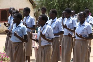 Students from Bor Girl’s Primary School celebrating the Day of the African Child on 18 June 2012, Jonglei staten, Södra Sudan (ST)