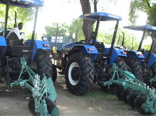 Tractors purchased by the state government ready to be send to the Counties, February 12, 2012 (ST)