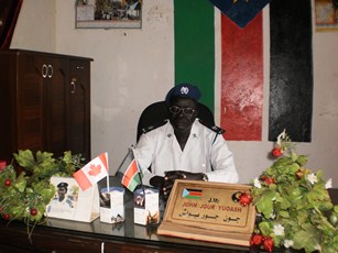 Unity State director for traffic police talks with Sudan Tribune in his office, July 18, 2012 (ST)