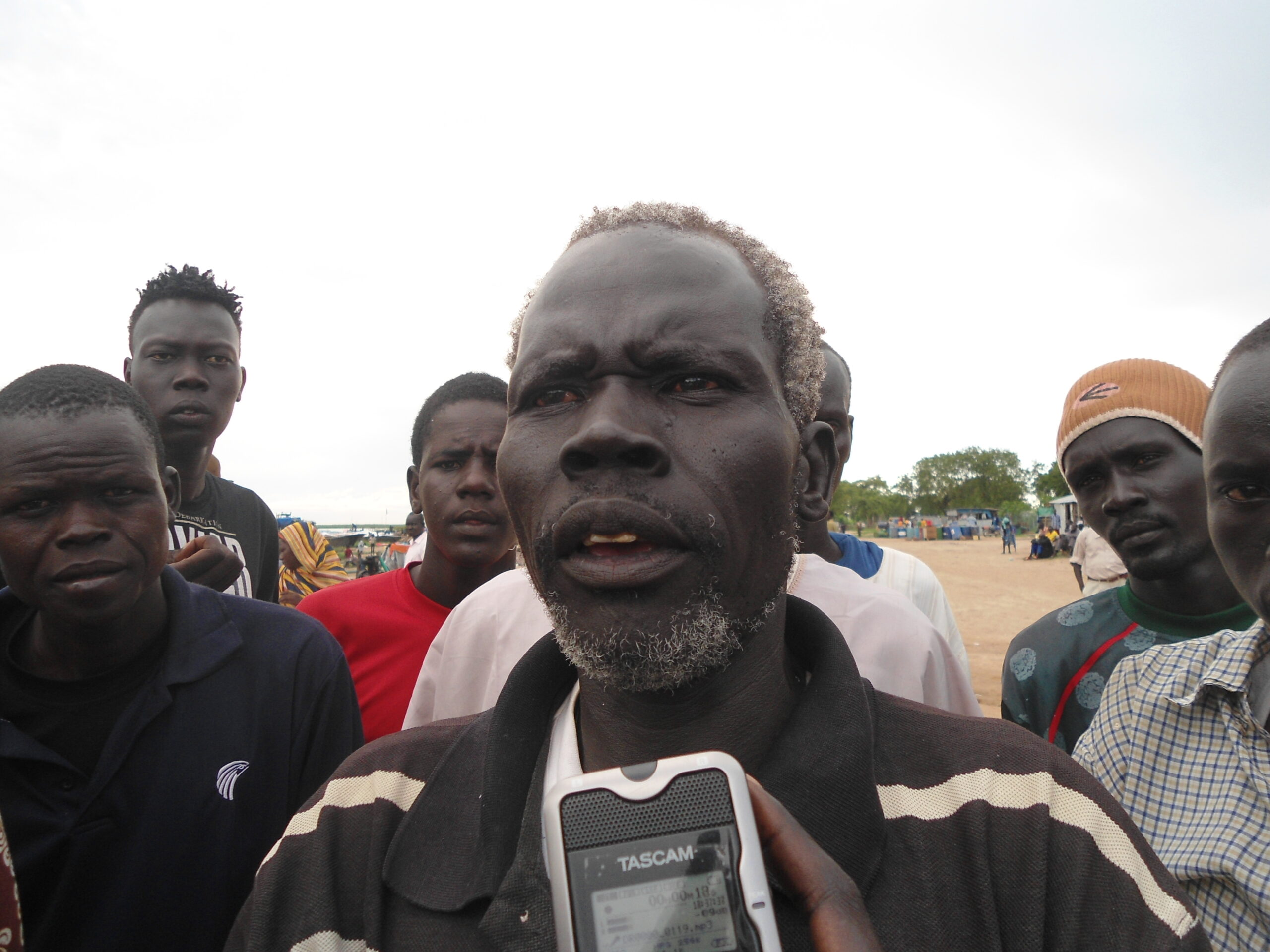 One of the chiefs onboard the returnee ship, James Marial, speaking to Sudan Tribune in Bor, Jonglei August 22, 2012 (ST)