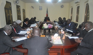 Western Bahr el Ghazal first council of ministers meeting, August 2, 2012 (photo c/o press secretary to the state governor, Saleh Justin)