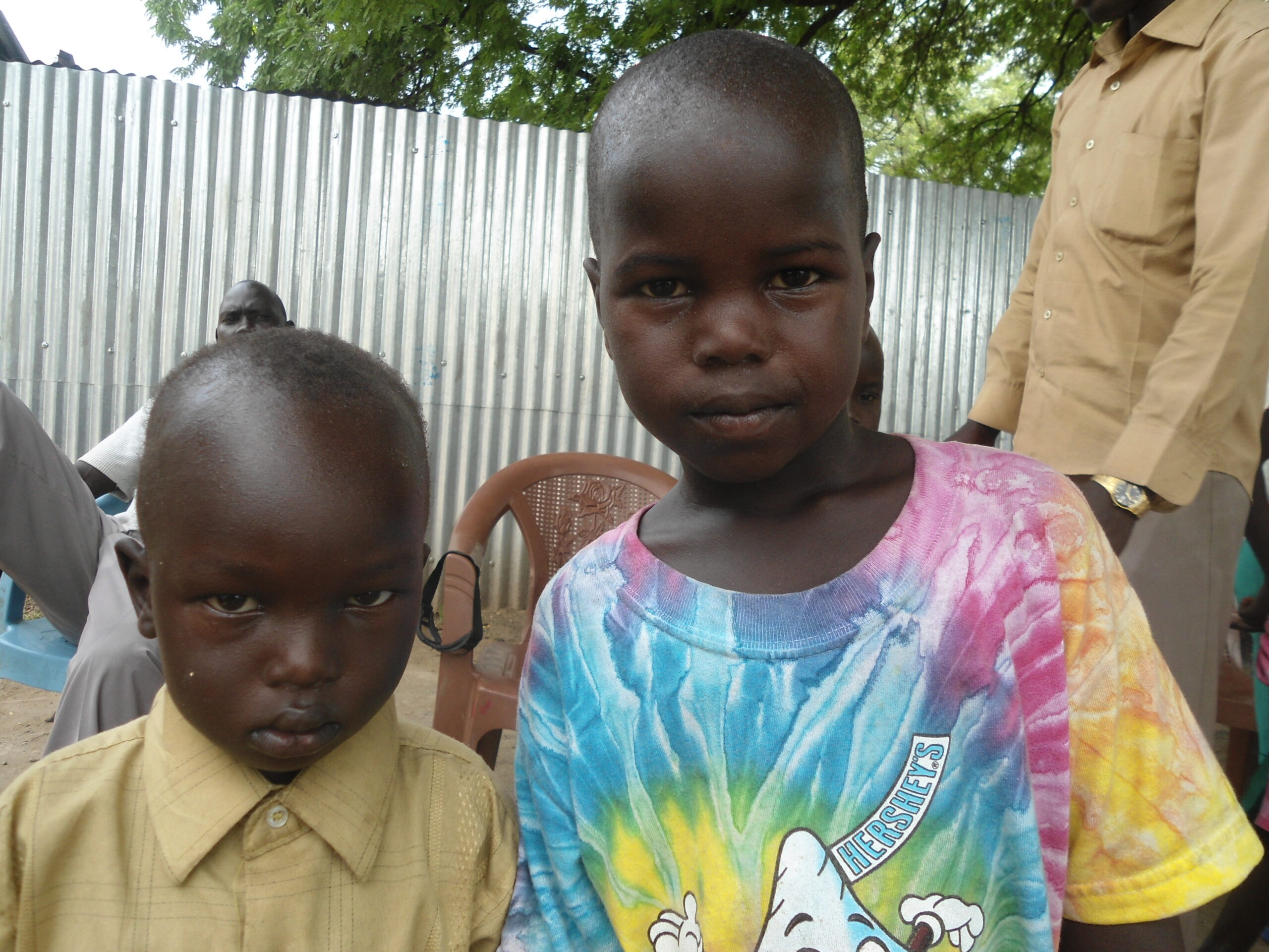 From the left, is Macthou, claimed to be Bol Jok Bol by Dinka Bor, Abuodit clan family from Jale Payam in Bor County and Maren, claimed to Mayen Anyang by Dinka Bor, Paker clan family in Twice East County and also known as Omot Ojulu by Anuak family of Pochalla County, at Bor Child Care Center. 10 August 2012 (ST)