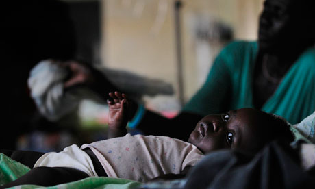 Malaria-infected baby, Juba, South Sudan (AFP/Getty)