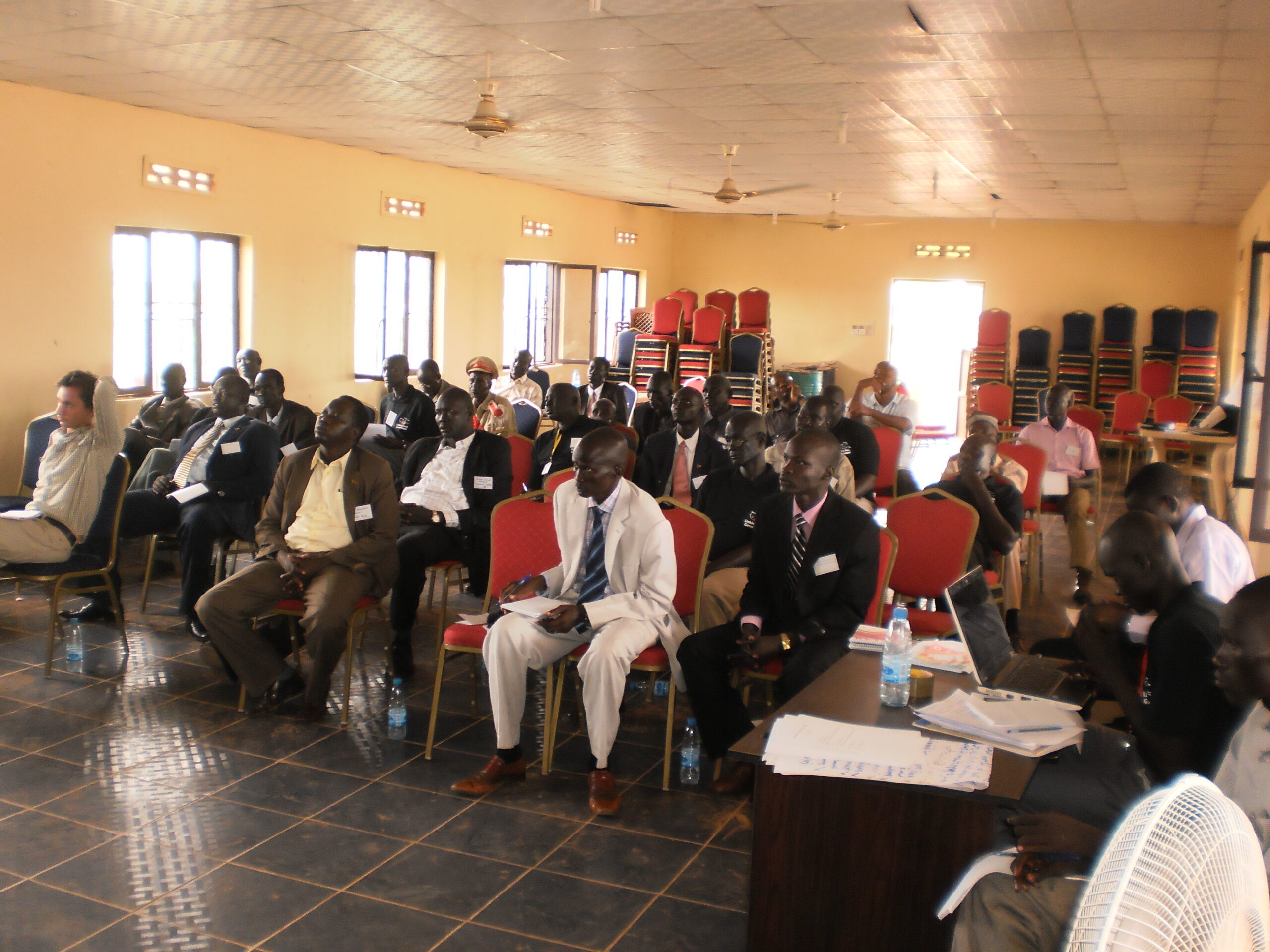 County commissioners from three states conducting a peace conference on cattle raiding in Unity State sponsored by the AECOM international with funding from USAID, 12 September 2012 (ST)