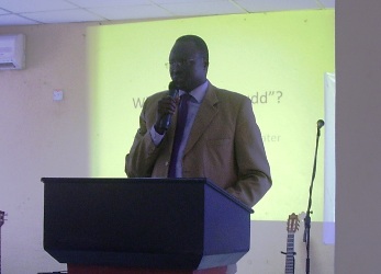 Majak D' Agoot, South Sudan's Deputy defence speaking at the launching of The Sudd research Institute, on May 12 in Juba (ST)