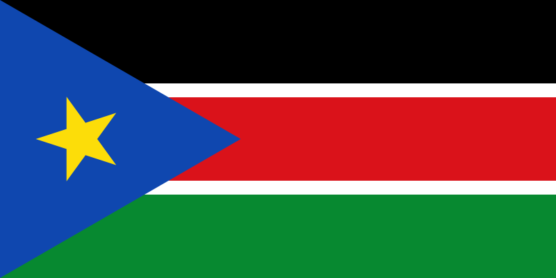 South Sudan's national flag. Also the flag of the SPLM/SPLA.