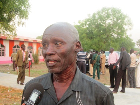 Ajuoi Magot, speaking to the press. He was elected unopposed to lead Bor community, Bor, Jonglei, December 28, 2012 (ST)