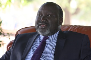 Chol Tong Mayay the Governor of Lakes State at the Episcopal Church in Wau on Christmas Day 25 December 2012 (ST)