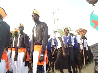 Thousands of people match in Bor, Jonglei State to celebrate Christmas Eve,  24 December 2012 (ST)