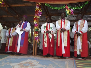 The centinary of Missionairies arriving in Western Equatoria State is celebrated at Timbiro Episcopal Church in Yambio, South Sudan, 28 December 2012 (Photo: Phillip Mbugo William)