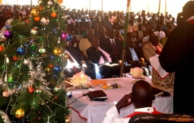 Over ten thousand Christians assembled at the Presbytery Church of Nuer speaking congregation in Juba to celebrate Christmas (ST)