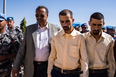 A picture released by the UNAMID shows the two Jordanian peacekeepers after their arrival to Al-Fasher on 2 January 2013