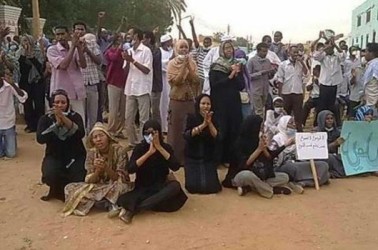 A file picture where activists protest in a sit-in organised last year in Khartoum