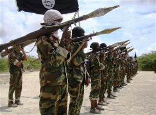 Al Shabaab militants parade new recruits after arriving in Mogadishu October 21, 2010, from their training camp south of the capital (Reuters/Feisal Omar)