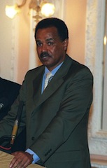 Eritrean president Isaias Afewerki, who was been in office since independence in 1993, at press briefing in Asmara, December, 10, 2002. (Source: http://www.defense.gov/photos/newsphoto.aspx?newsphotoid=4235)