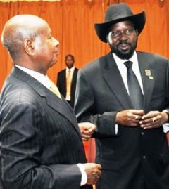 Uganda's Yoweri Museveni and South Sudan's Salva Kiir (New Vision)