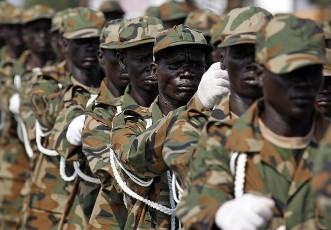 SPLA soldiers march during a parade at the fourth anniversary celebration of the signing of the CPA in the southern town of Malakal January 9, 2009. (Reuters)