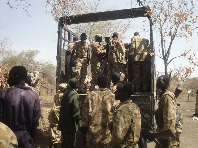 SPLM-N photo showing vehicles they claim to have seized from the Sudanese army in Mafo in Blue Nile state. Feb 2013