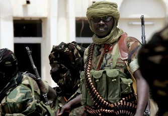 Rebels from the Sudan Liberation Army (SLA), loyal to leader Minni Minawi, pictured in El-Fasher, the administrative capital of North Darfur on 19 September 2008.  (ASHRAF SHAZLY/AFP/Getty Images)