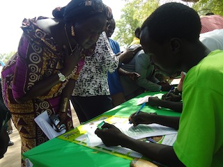 Jonglei heatlh minister Jehan M. Makuei registering her lines (ST)
