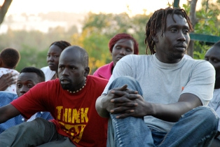 Sudanese Refugees with a translator in the forefront. (Copyright 2007 Ron Cantrell IonIsraelMedia)