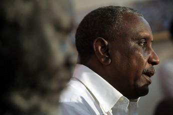The secretary-general of the Sudan People Liberation Movement-North (SPLM-N), Yasir Arman, speaks during a joint news conference with chairman Malik Agar in Khartoum on 3 July 2011 (Photo: Reuters/Mohamed Nureldin Abdallah)
