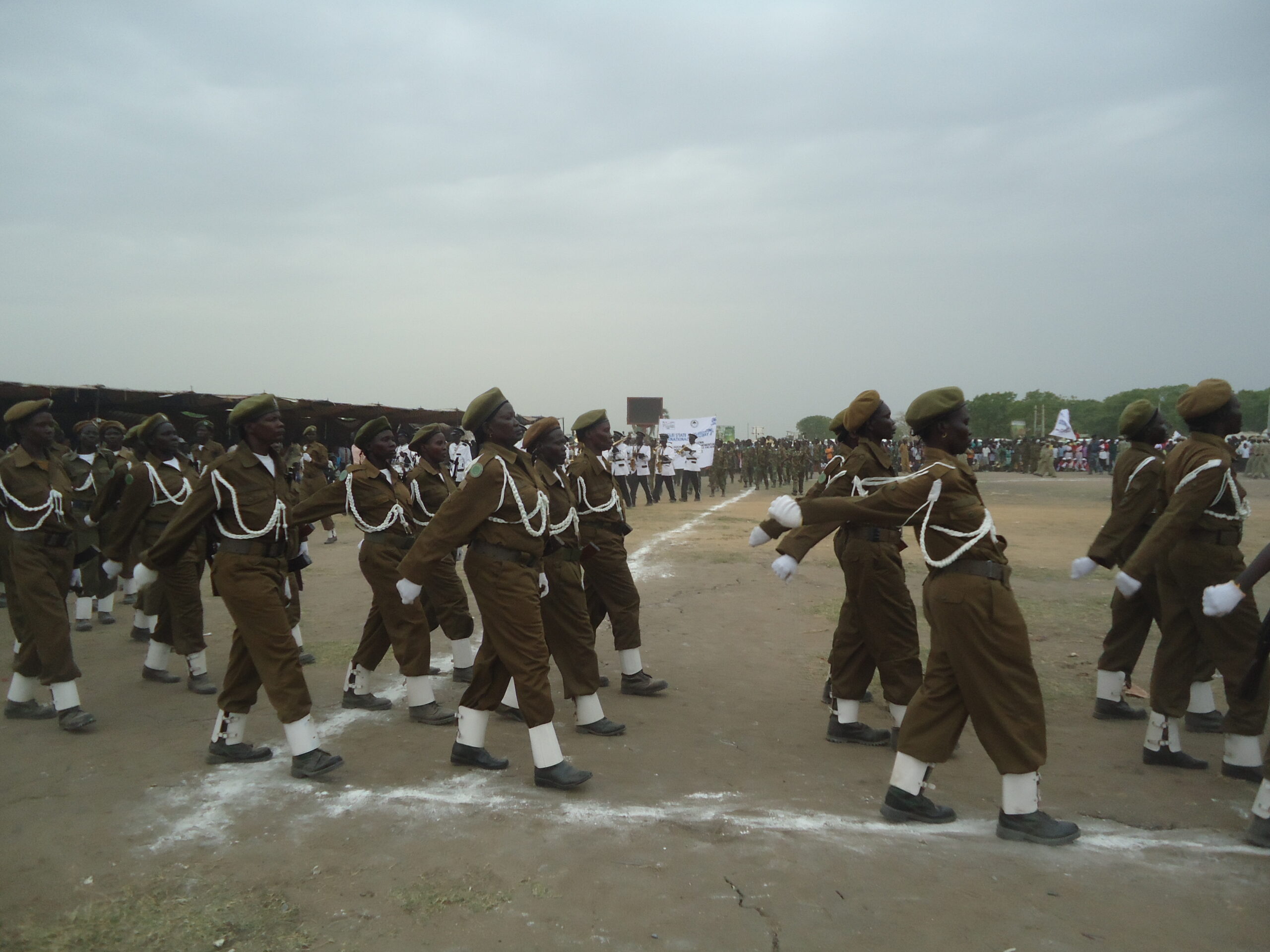 Female members of Bor's security services march to celebrate international women's day in Jonglei state, March 8, 2013 (ST)