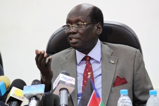 South Sudan's minister Barnaba Marial Benjamin, on 13 September 2011 (ST)