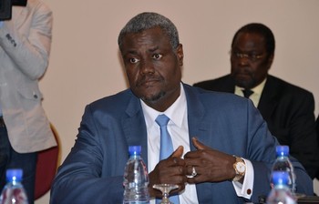 Chad's foreign minister, Moussa Faki Mahamat, attends a meeting with his counterparts in the Economic Community of Central African States (ECCAS) on 28 December 2012 (Photo: Xavier Bourgois/AFP/Getty Images)
