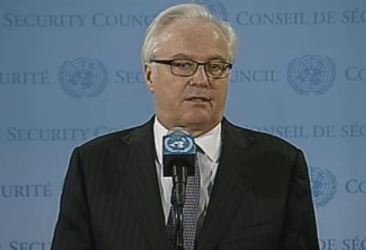 Vitaly I. Churkin, Russian Ambassador to the UN and the Security Council speaks to reporters, on the situation in Sudan and South Sudan on 12 March 2013 (Photo UN)