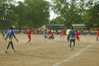 Football match between Conzaga and Shilom in Rumbek Freedom Square to celebrate the new minister of youth culture and sport, April 20, 2013 (ST)