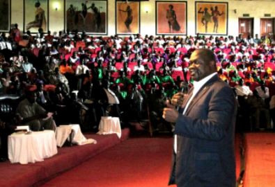 Riek Machar Teny telling church congregation to promote reconciliation among communities in the country, Juba on March 31, 2013 (ST)