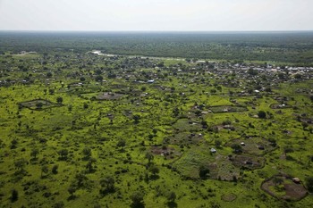 An aerial view of Pibor at the start of the rainy season June 21, 2012 (REUTERS/Adriane Ohanesian)