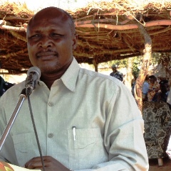 Eastern Equatoria state Governor Louis Lobong speaks at an event in Torit, March 2, 2012 (ST/Ijjo Bosco)