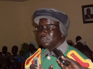 Alier Aluong at the South Sudan Hotel in Bor on the day he was elected in 2012 (ST)