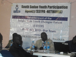 Youth participants attending the three-day forum in Bor July 26, 2013 (ST)