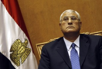 Adli Mansour, Egypt's chief justice and head of the Supreme Constitutional Court, attends his swearing in ceremony as the nation's interim president in Cairo July 4, 2013, (REUTERS/Amr Abdallah Dalsh)