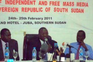 South Sudan’s Vice President Riek Machar speaks at a media event in Juba, February 24, 2011 (mediaproject)