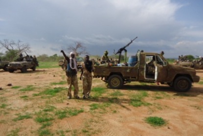 A picture taken on 2 July showing some fighters of the rebel Justice and Equality Movement in undisclosed area in South Kordofan (Photo JEM)