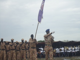 South Sudan's security forces marching during independence day celebrations in Bor on July 9, 2013 (ST)