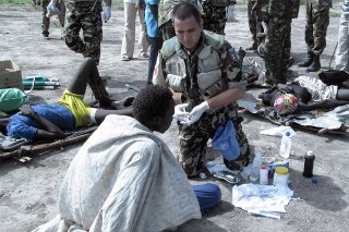 UNMISS medical team treat the wounded (UN photo)