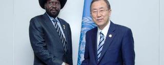 UN secretary-general Ban Ki-moon meets with South Sudanese president Salva Kiir (Photo courtesy of the UN)